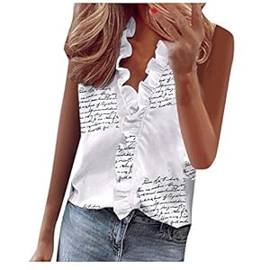 Fcostume Damesblouse, chiffon, elegant, ruches, korte mouwen, bovenstuk, bloemenprint, V-hals, losse hemdblouse, T-shirt…