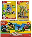 Disney Mickey Mouse Children's Gift Set includes Light-Up Dog Tag Necklace, 2 pk Prop Gilders Planes, and Puzzle Pack Including 4 Different 6 pc Puzzles