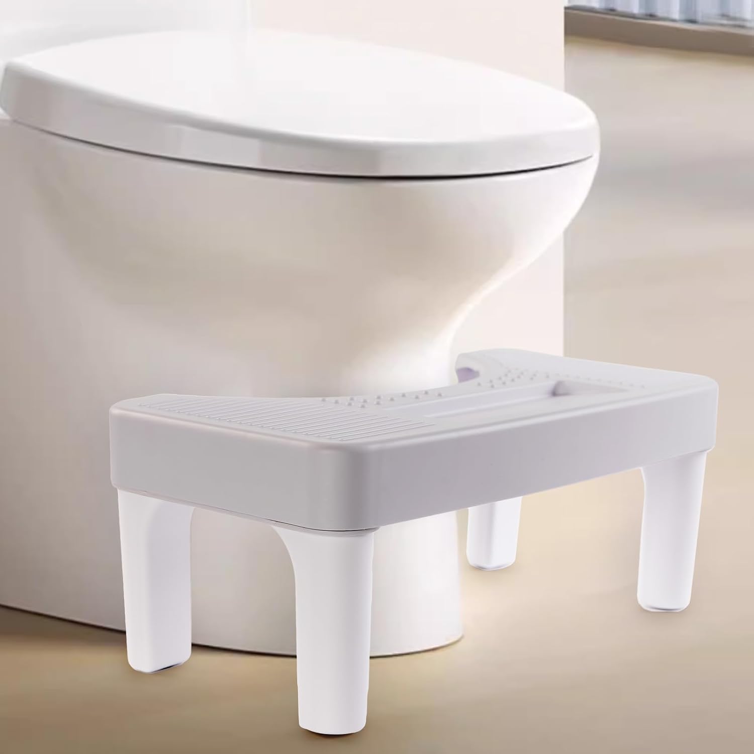 6.7 Inch Toilet Stool for Bathroom,Non-Slip Potty Stool for Pooping,Toilet Step Stool for Adults/Seniors/Kids