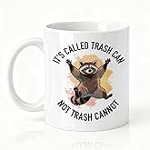 SRWNFOS It's Called Trash Can Double-Sided Ceramic Mug, Funny Raccoon Mug for Colleague, Coffee Cup for Coworker, Sarcastic Gifts for Friend Bestie, Christmas Office Gifts for Employee Raccoon Lover