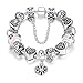 BAMOER Lucky Charm Snake Chain Bracelet Vintage European Style Beaded Bracelet for Women Girls Party Bracelet 7.0 inches Style 3
