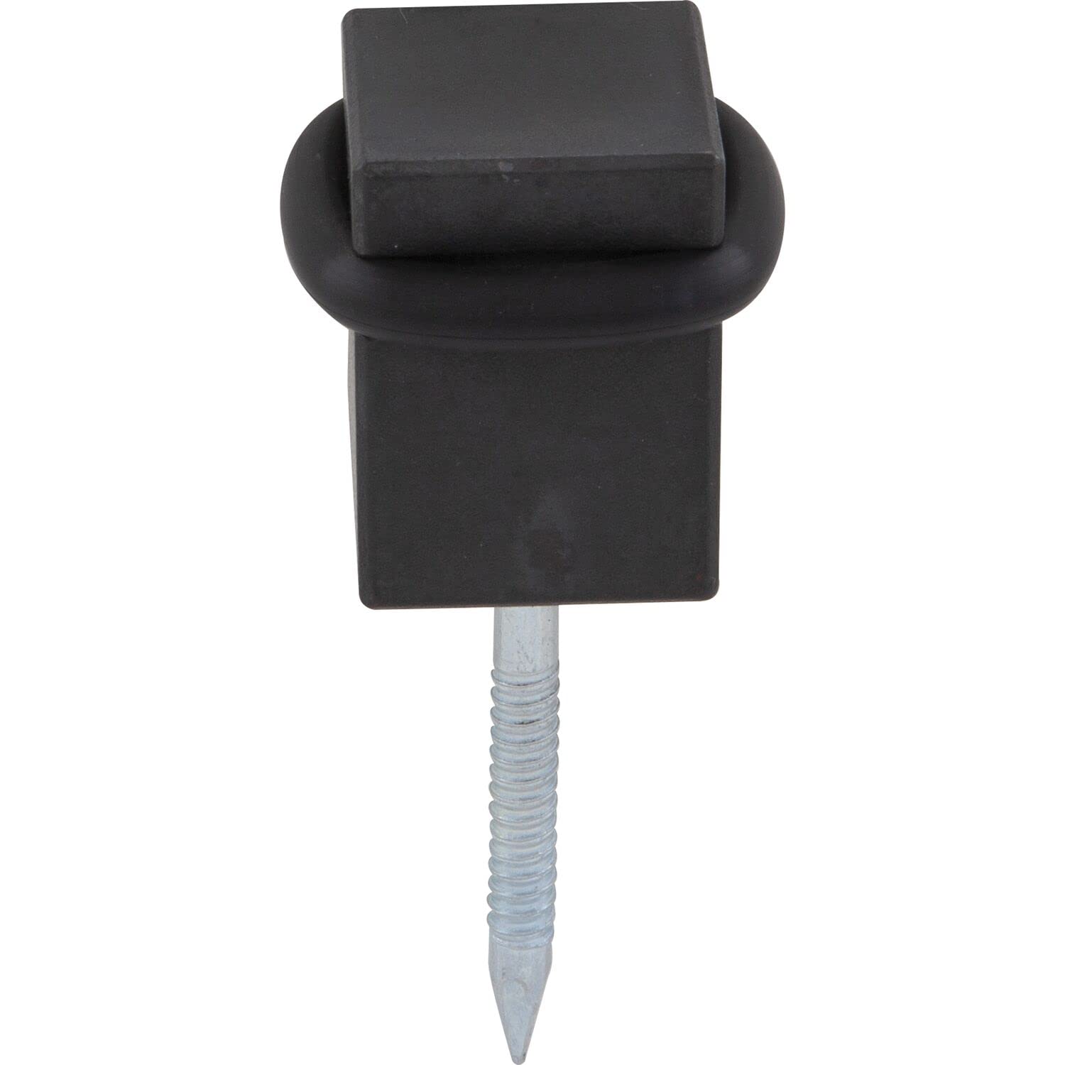 HALCÖ 0529.157.00.0.01 Door Stopper Base for Screwing, Door Buffer with Rubber Ring, Square 25 x 25 mm, Galvanised Steel, Black Passive, Silver