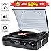 Vinyl Record Player with Bluetooth Output Input,Turntable for Vinyl Records with Speakers USB Digital TS FM Radio Counter Weight Speed Adjust
