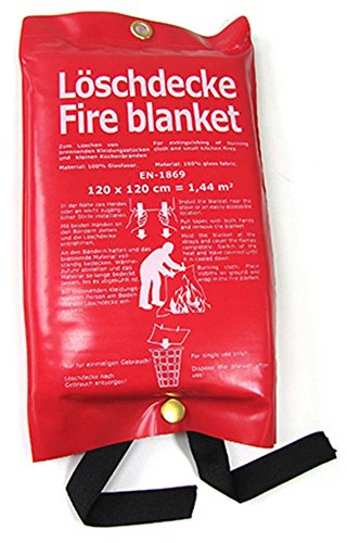 Carparts-Online 26443 Löschdecke Feuerlöschdecke DIN EN-1869 120 x 120 CM