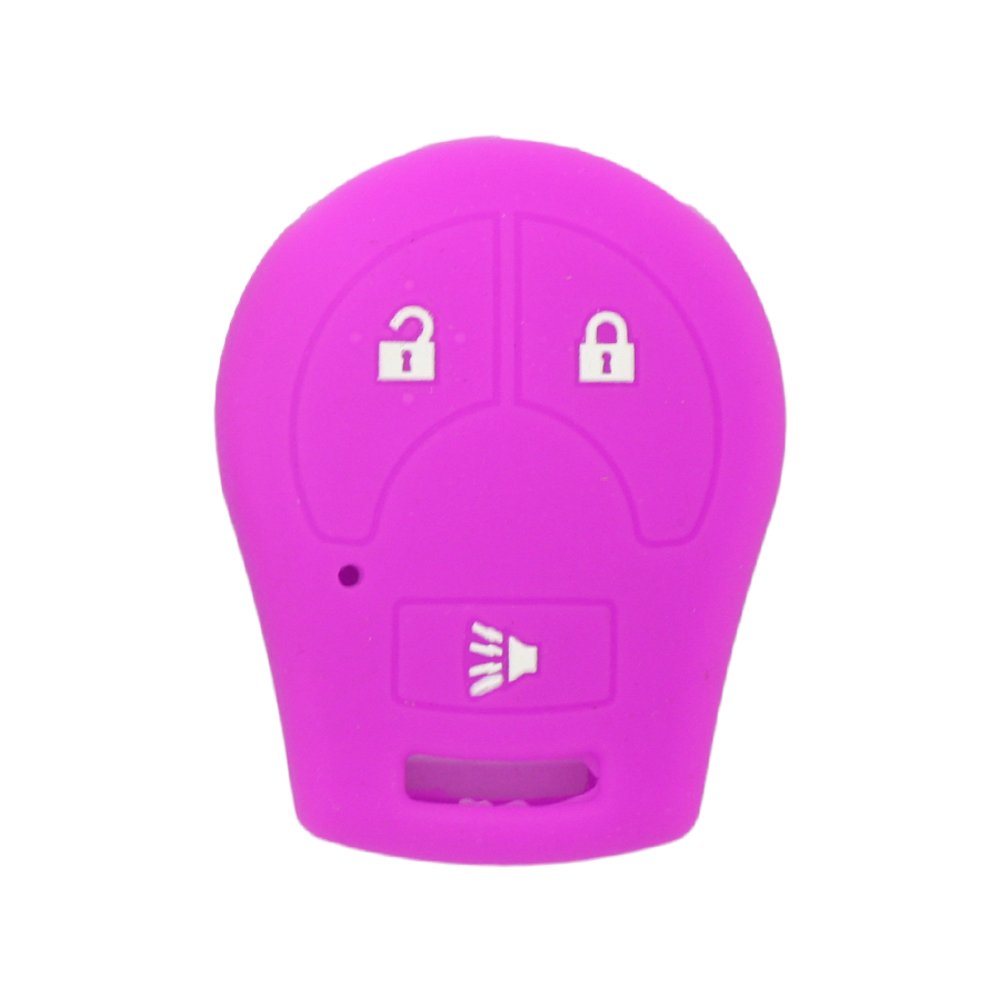 BROVACS Silicone Cover Protector Case Holder Skin Jacket Compatible with NISSAN 3 Button Remote Key Fob CV2506 Purple