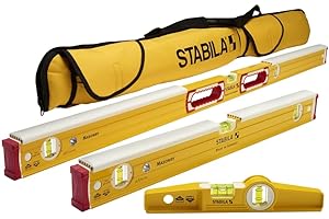Stabila 48296 Mason kit Includes 36448-48-Inch Mason Level with Dead-Blow Shield, 36424 Mason Level with Dead-Blow Shield, 25