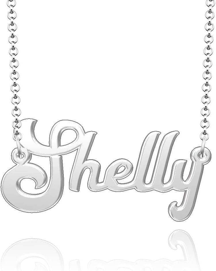 Custom Name Necklace Silver 925 Personalized Nameplate Pendant