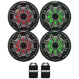 Kicker 6.5" Charcoal LED Marine Speakers (QTY 4) 2 pairs of OEM replacement speakers