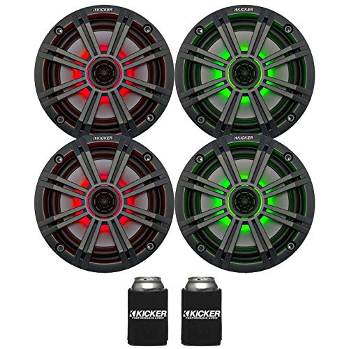 Kicker 6.5" Charcoal LED Marine Speakers (QTY 4) 2 pairs of OEM replacement speakers