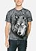 The Mountain Wolf Portrait Adult T-Shirt, Grey, XL