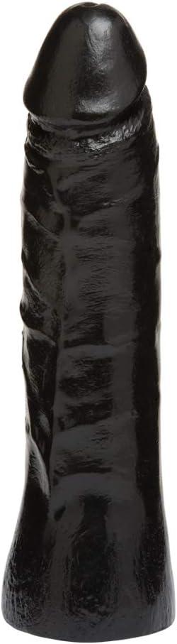 Vac-U-Lock CodeBlack, 7 Inch Thin Dong, The Naturals, Black, Slim Shaft Design with Textured Veins, FIRMSKYN