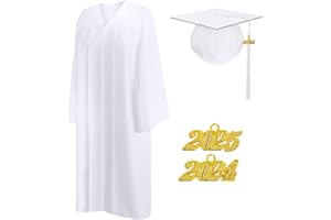 Misscom Matte Unisex Graduation Cap and Gown 2024 Set with Tassel for High School and Bachelor Graduation Dress