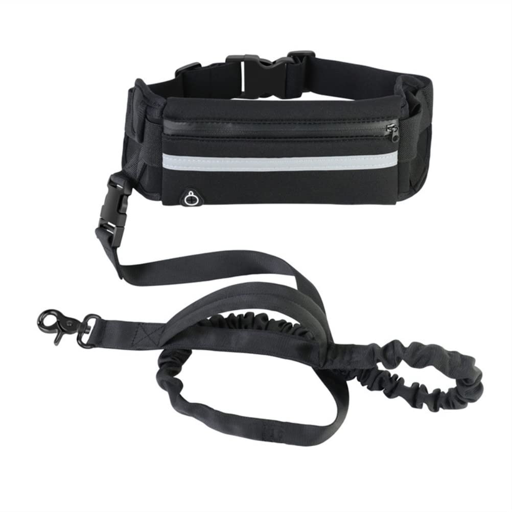BTSEURY Hands Dog Lead/Premium Quality Dog Running Belt - Bungee Lead, Reflective with Double-Sided Lining Bag - Up to 60 kg - Large Lead for Hands-Free or Walking with Dogs