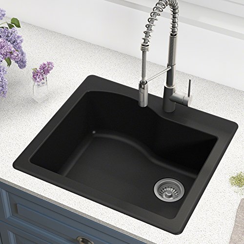 Kraus KGD-441BLACK Quarza Granite Kitchen Sink, 25-inch, Black - //medicalbooks.filipinodoctors.org