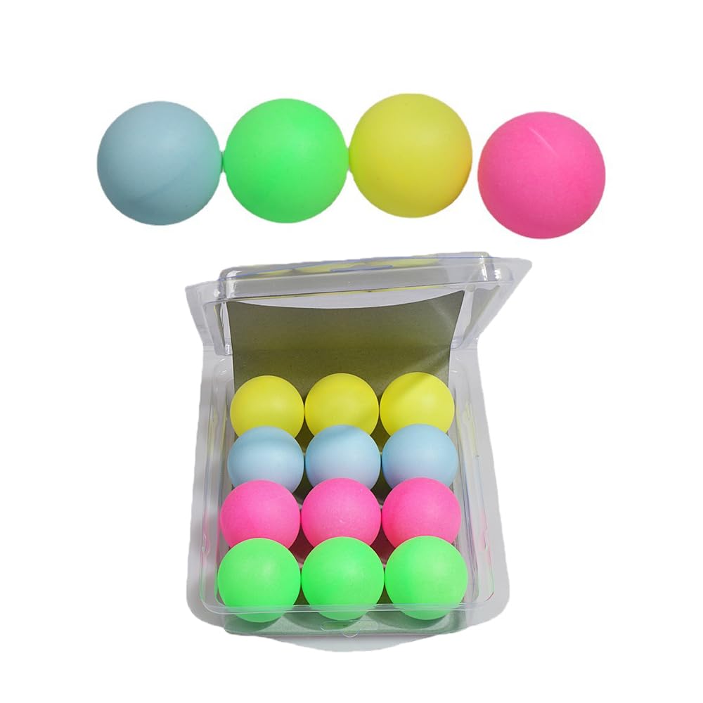 zalati Table Tennis 12pcs Ping Pong Ball for DIY Craft Toys Games Lottery Decoration Entertainment - Multicolor