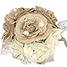 Faylapa Wedding Bridal Bouquet Crystal Pearl Lace White Bridal Bridesmaid Rustic Hand Flowers for Wedding, Engagement, Marriages Valentine's Day
