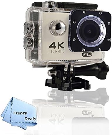 FrenzyDeals Silver Ultra HD Wifi Waterproof Sports Camera + FrenzyDeals Microfiber Cloth