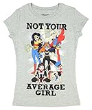 DC Super Hero Girls Not Your Average Girl Heather Gray Tee Shirt (X-Small 4/5) ,Grey