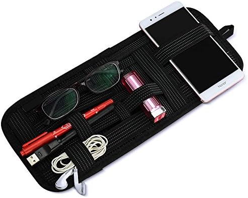 Touchshop Car Visor Organizer Anti-slip Elastic Sun Visor Storage Board for CD Card Sunglass Holder Auto Interior Accessories