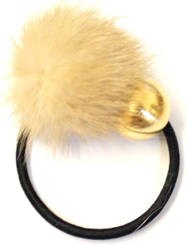 Amazon Kobechouchou ふわふわ ボンボン ミンク リアル ファー ヘアゴム 秋 冬 ゴールド ベージュ ヘアアクセサリー 通販