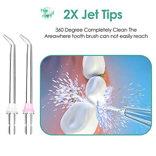 Replacement Professional 5 Dental Water Jet Nozzle Accessories for AUCEE H5 Water Flosser, 2 Jet Tips, 1 Orthodotic Tip, 1 Orthodotic Tip, 1 Periodonatal Tip, 1 Tongue Cleaner Tip