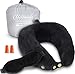 Travel Pillow set, Best Neck Pillow for Airplane, Includes Sleep Mask Carry Bag and Earplugs, Luxury Adjustable Memory Foam, for Deep Relaxation, Car Home TV Stops Pain in the Aeroplane. Black
