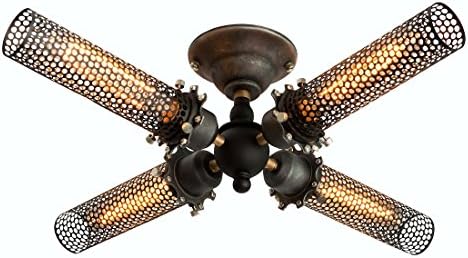 4 Lights Semi Flush Mount Living Room Ceiling Light