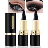 evpct 2Pcs Black Gel Eyeliner Pencils Eye Black Face Paint Stick Lipstick Halloween Makeup Set Waterproof Smudge Proof Liquid