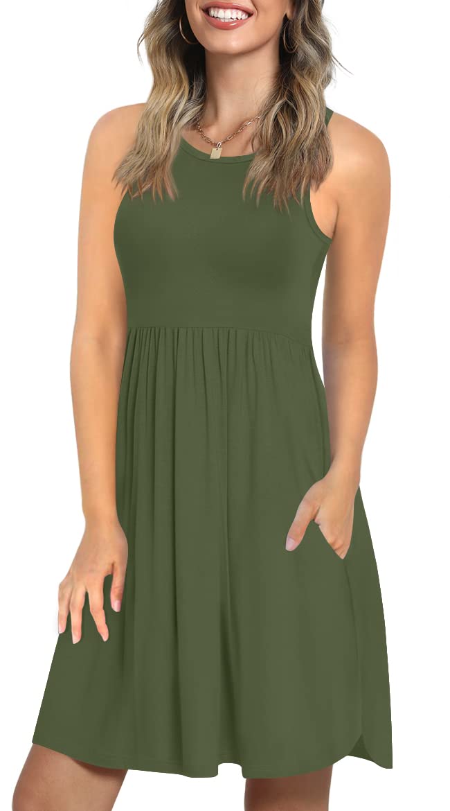 LONGYUAN Women's Work Sleeveless Tank Dresses