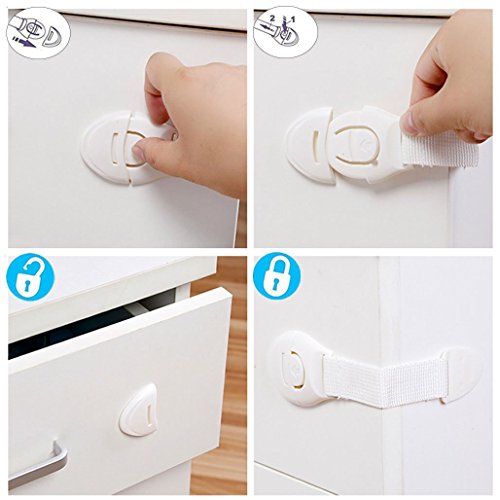 Child Home Furniture Safety Kit 10 x Baby Safety Cabinet Locks , 10x Corner guards and 8 x Finger Pinch Guards ( 28 pack)