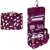 Tancendes Waterproof Travel Bag Makeup bag Cosmetic Bag Travel Kit Organizer Bathroom Storage Cosmetic Bag Carry Case Toiletry Bag Multifunctional Pouch Hanging toiletry bag Polka Dot Red