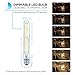 Hyperikon T10 Dimmable LED Filament Bulb, 5W (40W Equivalent), 470 lumen, 2700K (Soft White Glow), E26 Base (Medium Screw Base), CRI 90+, 6-Pack