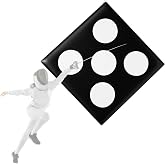 Shimeyao PU Leather Square Fencing Target Practice Pad with Bullseye Reinforced Strike Zones for Saber Foil and Epee Wall Mounted Fencing Target Equipment for Clubs Home Training