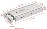 Heschen CXSM 15-100 Aluminum Pneumatic Slide Air Cylinder 15mm Bore 100mm Stroke view 5
