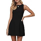 Wenrine Summer Dresses for Women 2026 Elegant Classy Sleeveless Boat Neck A Line Cocktail Party Club Mini Dress