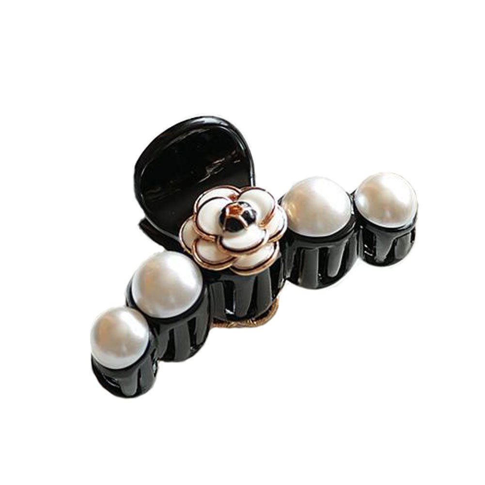 Meilliwish Pearl Flower Women Girl Lady Hair Claw Clip 1 PCS(XA23)(White)