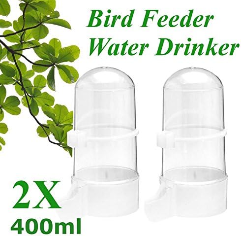 400ML Bird Feeder Water Drinker 2Pcs/Set Seed Fountain Cage Budgie Canary Finch Food Dish Dispenser Pet Birds Feeding Supplies