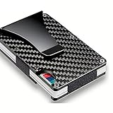 Veanic ZH-101 Slim Carbon Fiber Credit Card Holder Minimalist Business Card ID Holder RFID Blocking Front Pocket Wallet Money Clip