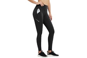 baleaf Women's Cylcing Tights Fleece Lined Leggings Pockets Water Resistant Thermal Warm High Waisted Running Pants