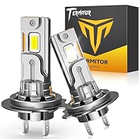 Termitor H7/H7LL Bulbs, 40,000LM Brightness 6500K Cool White, No Adapter Required 1:1 Mini Size H7 Fog Light Bulb, Plug and Play, Pack of 2