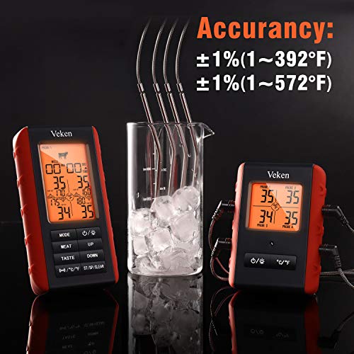 5 Veken+Wireless+Thermometer+Grilling+Waterproof