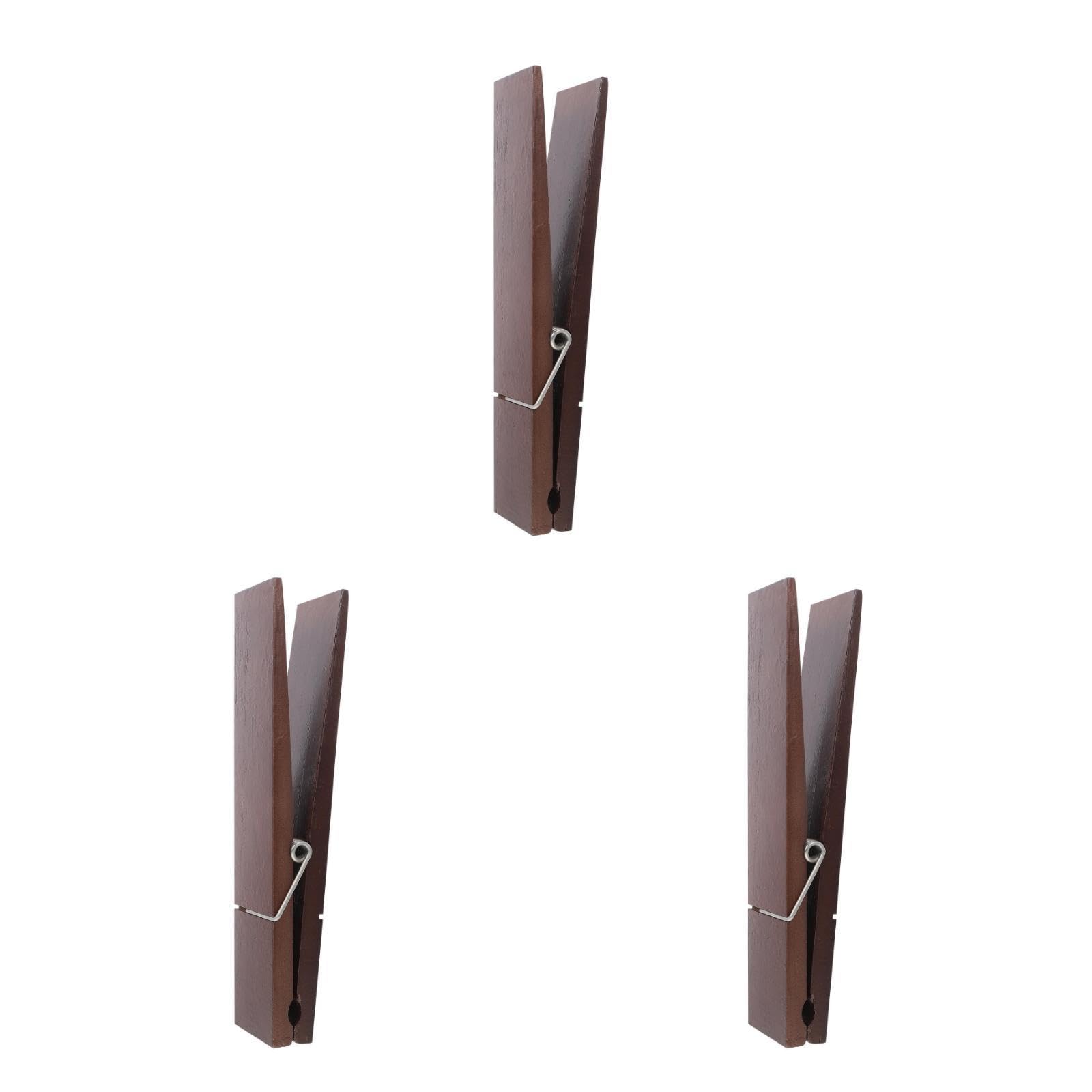 Abaodam Large Clothespin Towel Clip Set of 3 Wall-Mounted Decorative Bathroom Hooks for Hanging Towels and Small Items Easy Install Wooden Pegs for Home and Salon Organisation