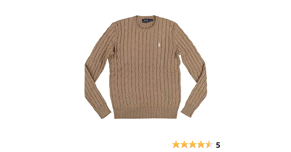Amazon.com: Polo Ralph Lauren - Suéter de cuello redondo para mujer  (pequeño, marrón) : Ropa, Zapatos y Joyería