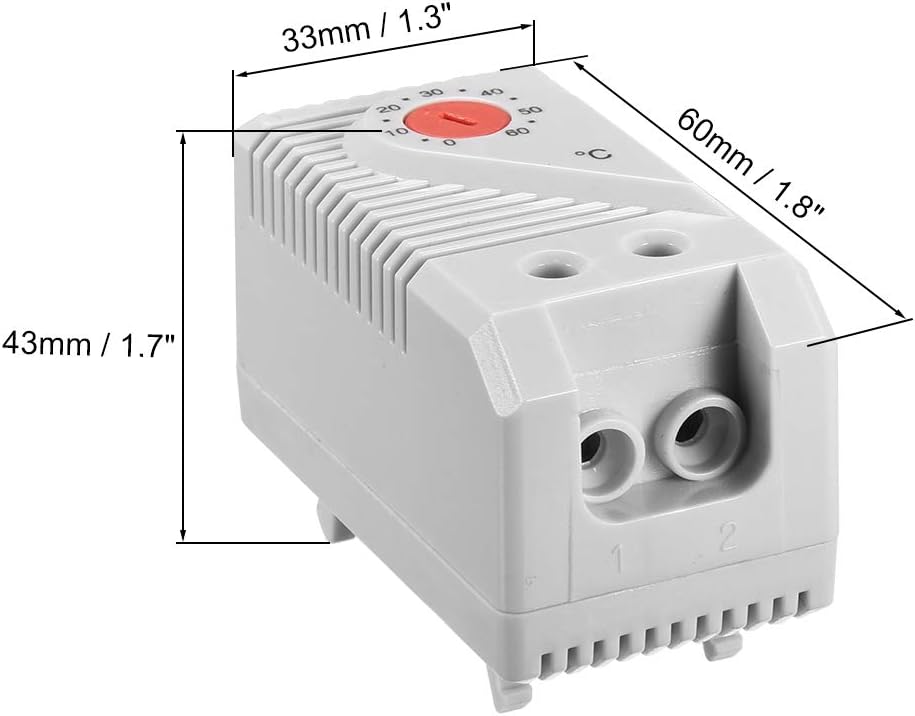 sourcing map Mechanical Thermostat, KTO011 0-60°C Adjustable Compact Normally Close(N.C) Temperature Controller Switch - Image 3