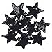 Yalulu 10Pcs Iron On Patches Badges Black Stars Appliques Sequin Embroidered Patches for Clothing Trousers Bags Stickers Sewing Accessories