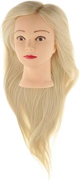 Magideal Femme Tete Mannequin En Silicone Avec Cheveux Long En