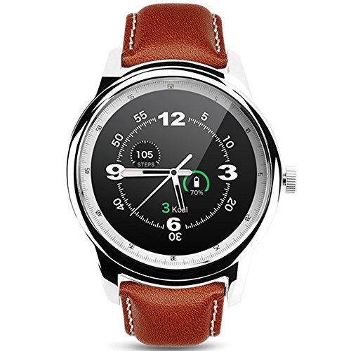Bluetooth 4.0 Super Slim Smart Wrist, Megadream Waterproof IP67 HD IPS Screen Seiko Smart Watch with Pedometer, Sleep Monitor, Fitness Tracker for IOS Android iPhone Samsung Smartphone - Silver