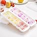 Amian Shop Ice Cube Tray with Removable Cover,Make 36 Large Ice Cubes,Easy Release,Odor Free Stackable White Ice Trays with Clear Lid,Set of 3