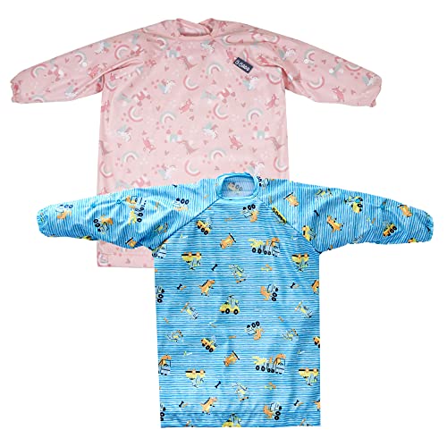BIBaDO 2-Pack Baby Toddler Feeding Coverall Bib, Baby Led