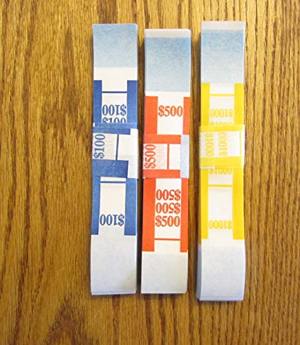 Self Sealing Currency Straps Money Bill 6 Colors 600 Pieces